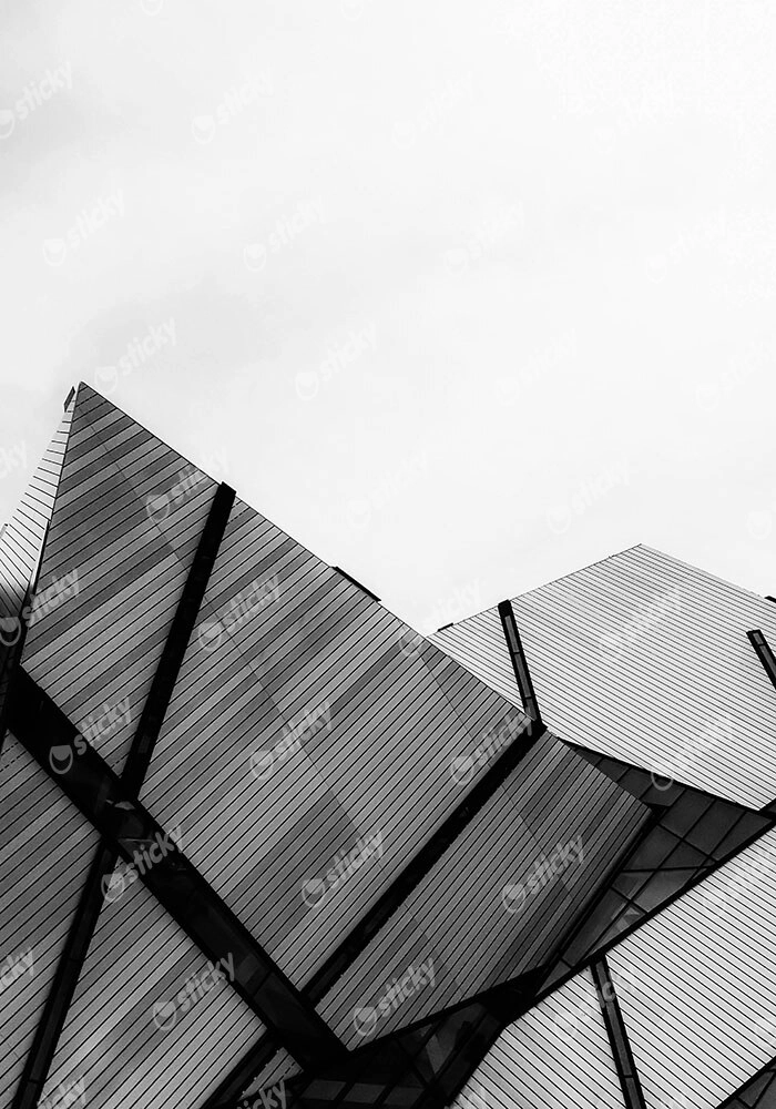 Πίνακας σε Καμβά BLACK AND WHITE ARCHITECTURAL GEOMETRIC MUSEUM
