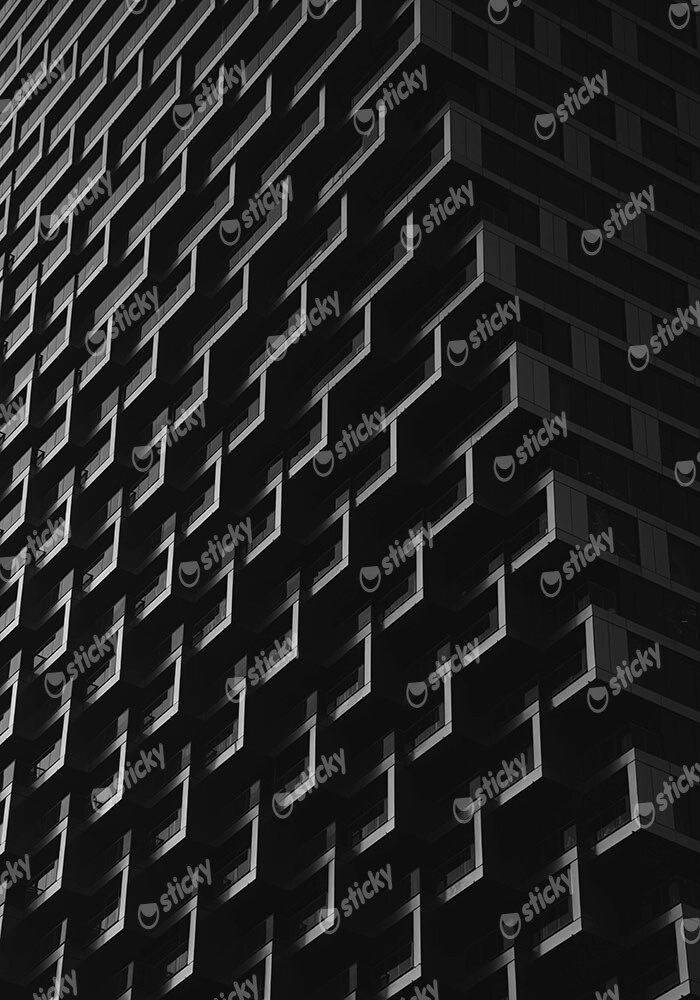 Πίνακας σε Καμβά BLACK AND WHITE ARCHITECTURAL GLASS BUILDING