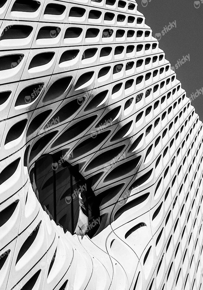 Πίνακας σε Καμβά BLACK AND WHITE ARCHITECTURAL HONEYCOMB STRUCTURE