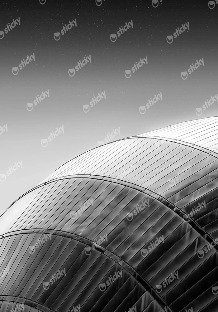 Πίνακας σε Καμβά BLACK AND WHITE ARCHITECTURAL METALLIC ROOF
