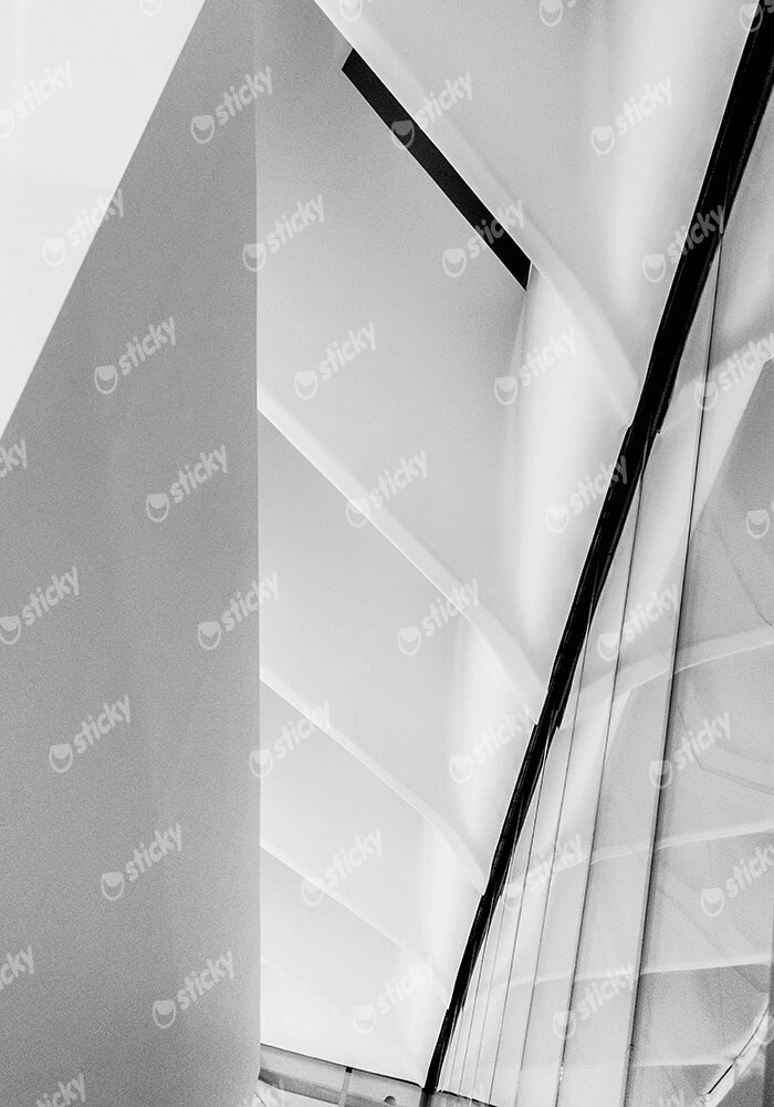 Πίνακας σε Καμβά BLACK AND WHITE ARCHITECTURAL MUSEUM INTERIOR