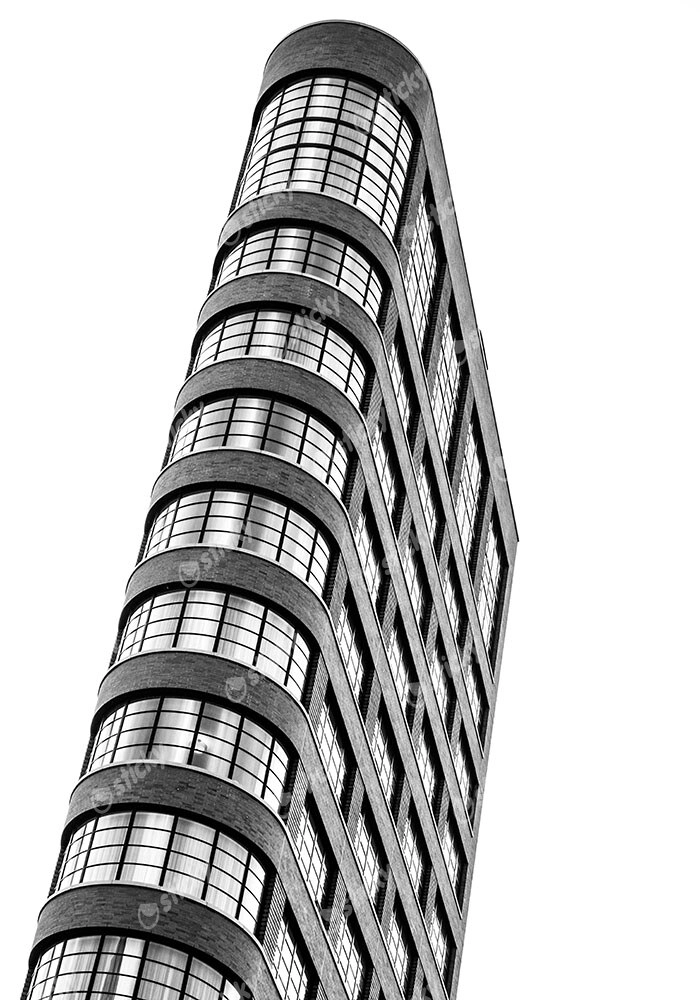 Πίνακας σε Καμβά BLACK AND WHITE ARCHITECTURAL NARROW BUILDING 2