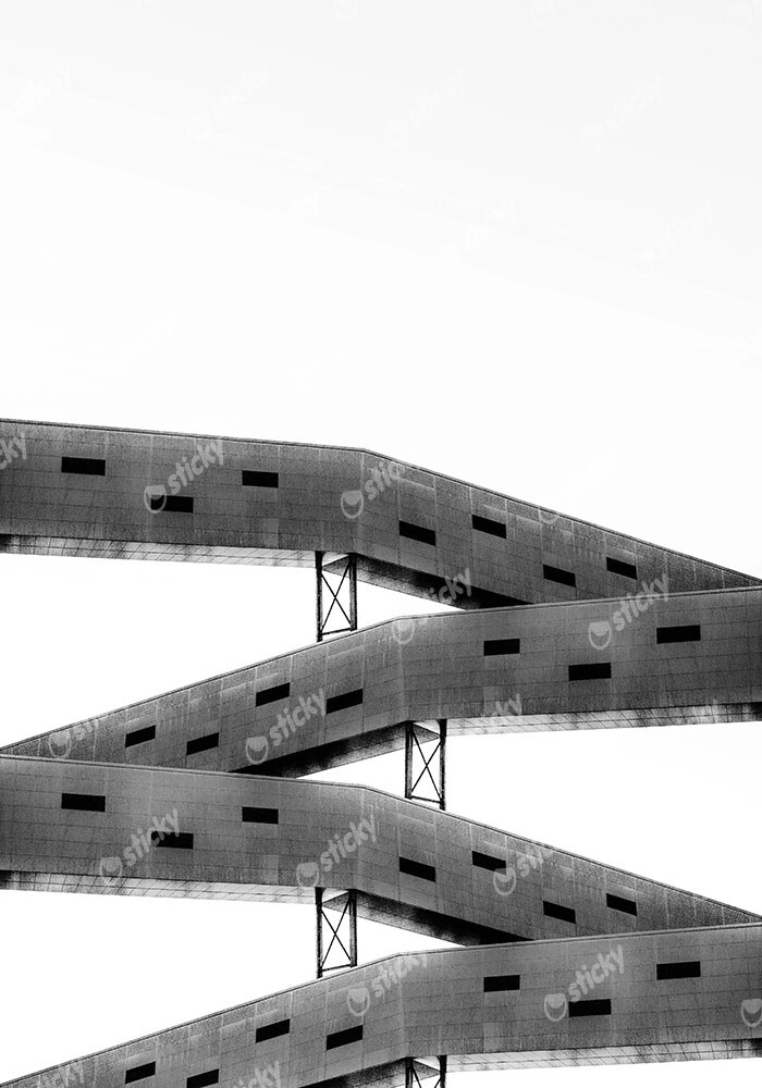 Πίνακας σε Καμβά BLACK AND WHITE ARCHITECTURAL PEDESTRIAN BRIDGES