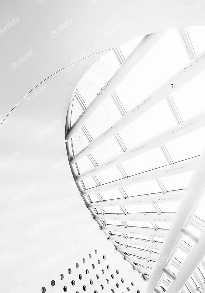 Πίνακας σε Καμβά BLACK AND WHITE ARCHITECTURAL SKYLIGHT