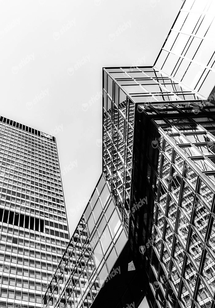 Πίνακας σε Καμβά BLACK AND WHITE ARCHITECTURAL SKYSCRAPERS 5