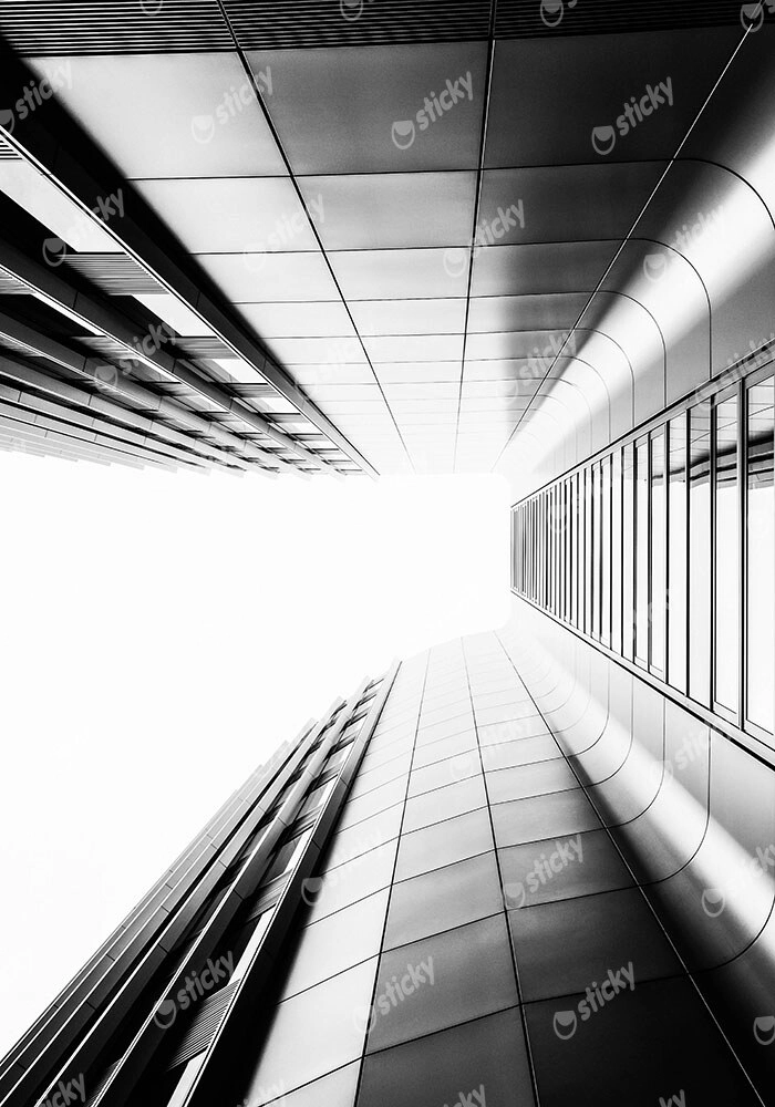 Πίνακας σε Καμβά BLACK AND WHITE ARCHITECTURAL SKYSCRAPERS 7