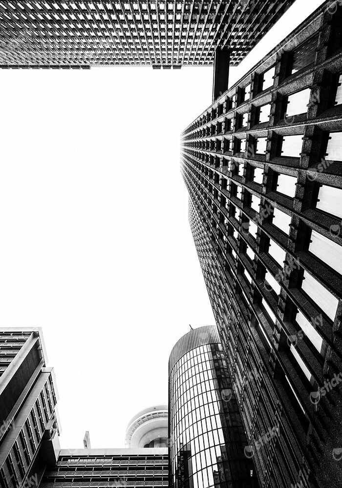 Πίνακας σε Καμβά BLACK AND WHITE ARCHITECTURAL SKYSCRAPERS 9