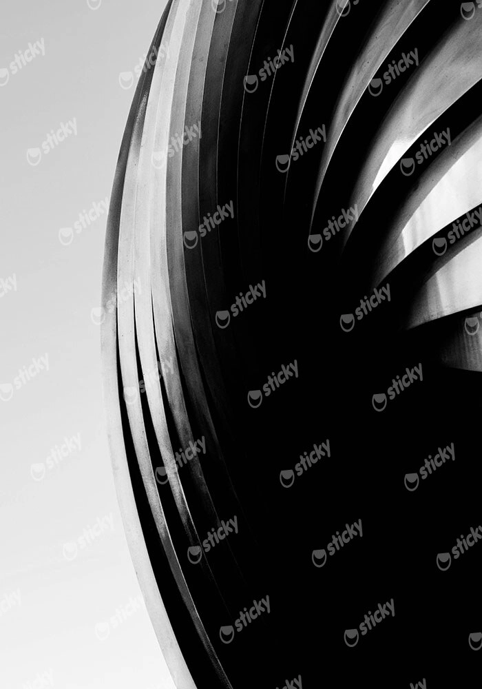 Πίνακας σε Καμβά BLACK AND WHITE ARCHITECTURAL SPIRAL PATTERN
