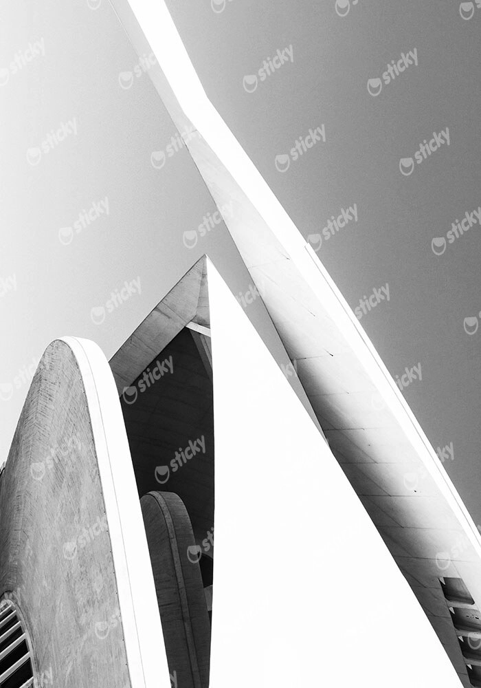 Πίνακας σε Καμβά BLACK AND WHITE ARCHITECTURAL STRUCTURAL ELEMENTS