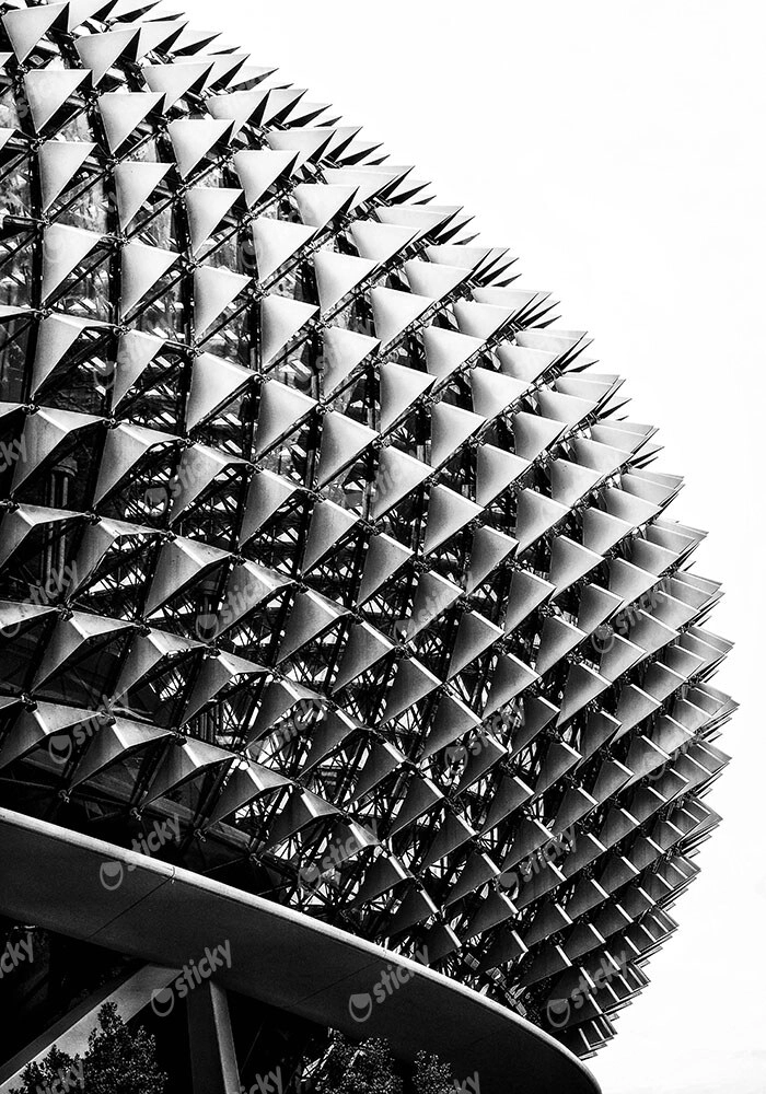 Πίνακας σε Καμβά BLACK AND WHITE ARCHITECTURAL TRIANGULAR SUNSHADES