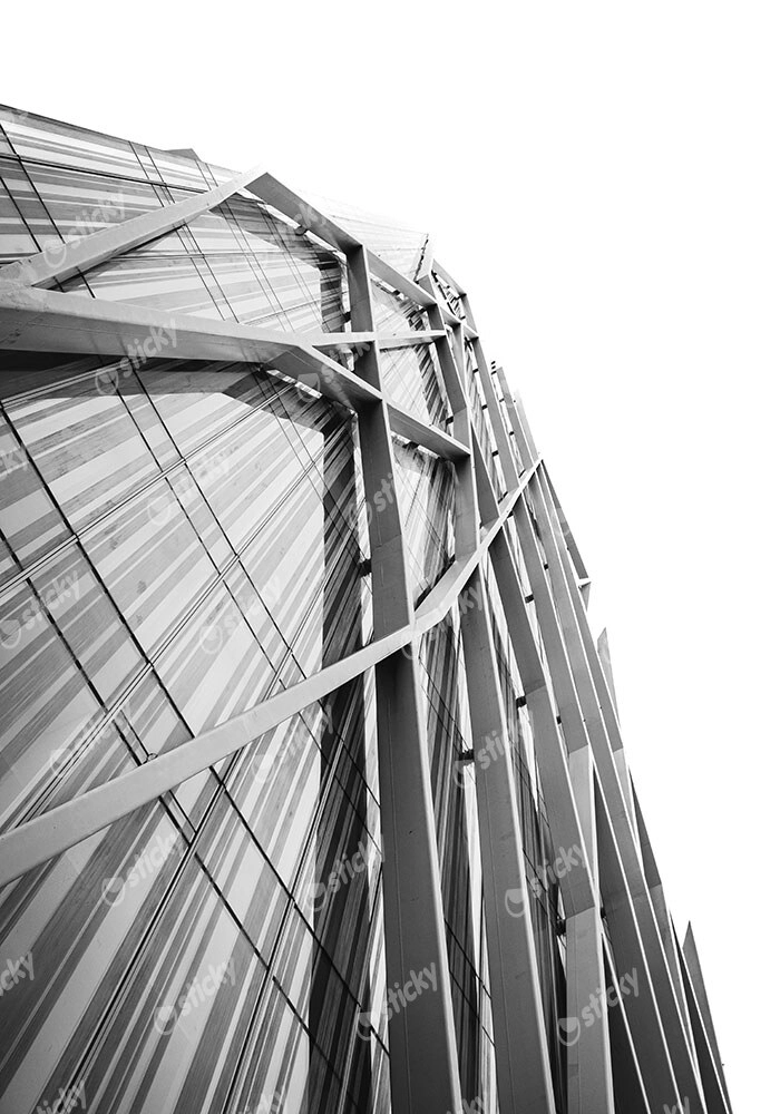 Πίνακας σε Καμβά BLACK AND WHITE ARCHITECTURAL DIAGONAL FRAMEWORK