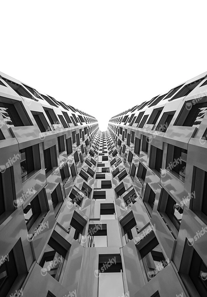 Πίνακας σε Καμβά BLACK AND WHITE ARCHITECTURAL GEOMETRIC APARTMENTS 2