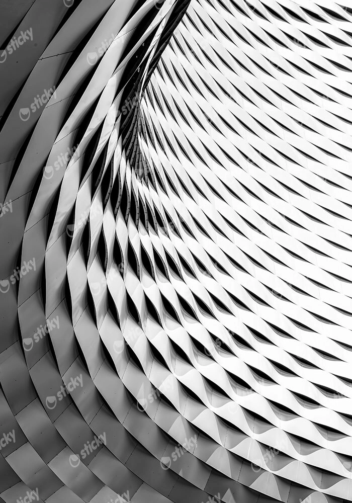 Πίνακας σε Καμβά BLACK AND WHITE ARCHITECTURAL INTERWOVEN PATTERN