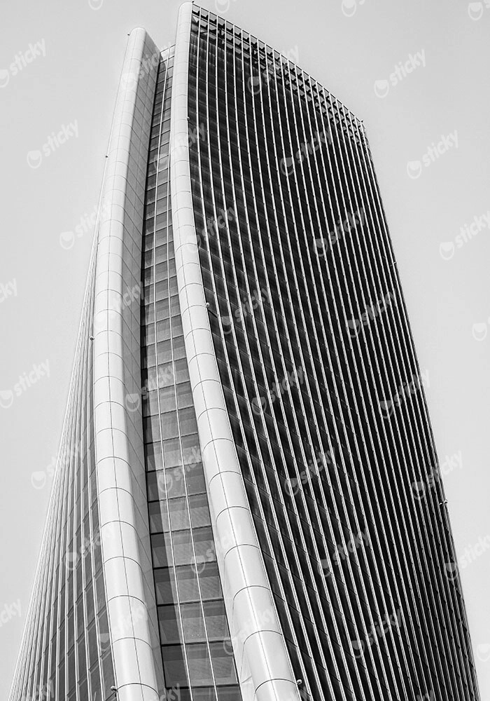 Πίνακας σε Καμβά BLACK AND WHITE ARCHITECTURAL MASSIVE TOWER 3
