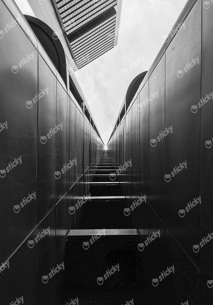 Πίνακας σε Καμβά BLACK AND WHITE ARCHITECTURAL MODERN HALLHAY