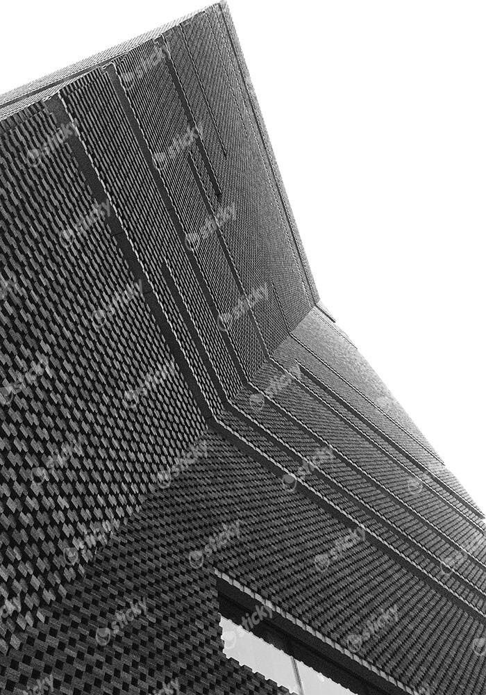 Πίνακας σε Καμβά BLACK AND WHITE ARCHITECTURAL PIERCED BRICK FACADE