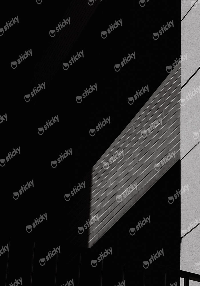 Πίνακας σε Καμβά BLACK AND WHITE ARCHITECTURAL SHADOWED BUILDING