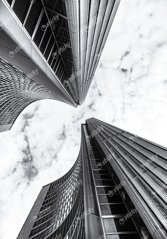 Πίνακας σε Καμβά BLACK AND WHITE ARCHITECTURAL SKYSCRAPERS 10