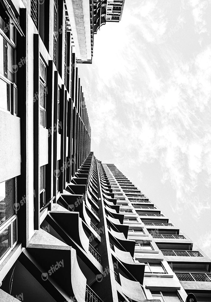 Πίνακας σε Καμβά BLACK AND WHITE ARCHITECTURAL STRUCTURAL LINES