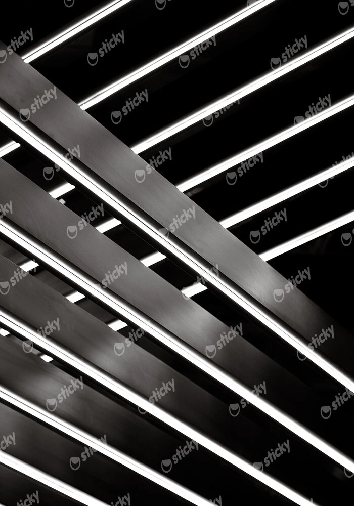 Πίνακας σε Καμβά BLACK AND WHITE ARCHITECTURAL CEILING LIGHTS