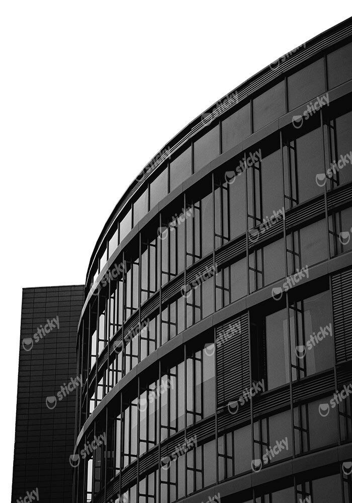 Πίνακας σε Καμβά BLACK AND WHITE ARCHITECTURAL CIRCULAR BUILDING
