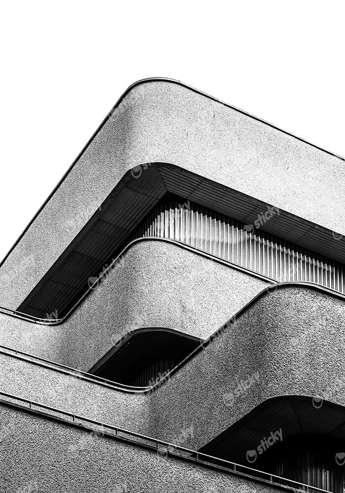 Πίνακας σε Καμβά BLACK AND WHITE ARCHITECTURAL FLOWING LINES