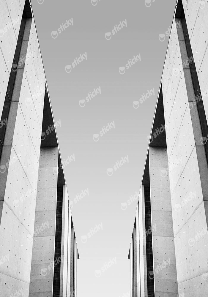 Πίνακας σε Καμβά BLACK AND WHITE ARCHITECTURAL MINIMALIST CONCRETE BLOCKS