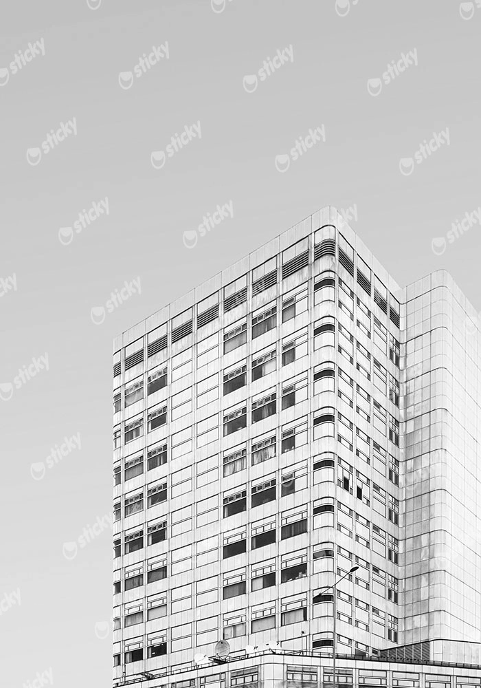 Πίνακας σε Καμβά BLACK AND WHITE ARCHITECTURAL MODULAR WINDOW PATTERN