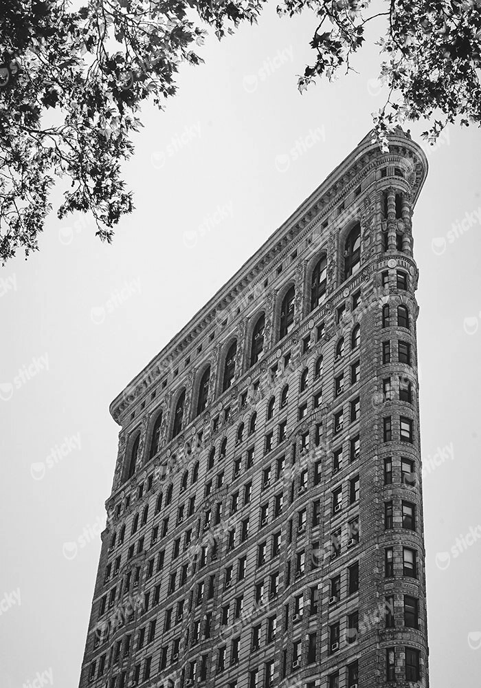 Πίνακας σε Καμβά BLACK AND WHITE ARCHITECTURAL NARROW BUILDING 3