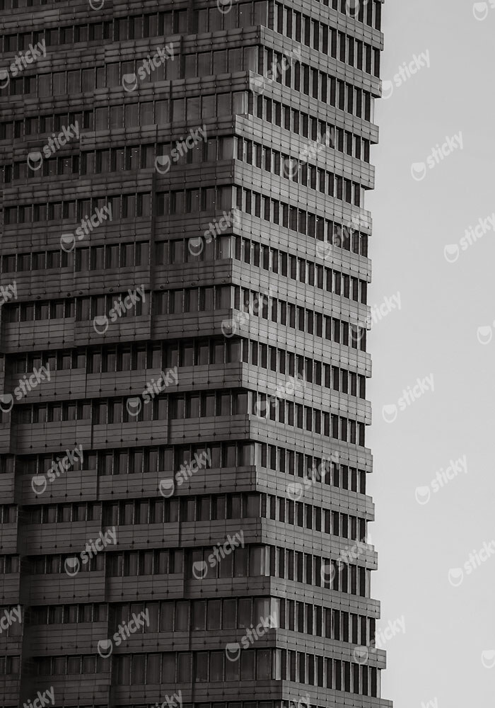 Πίνακας σε Καμβά BLACK AND WHITE ARCHITECTURAL PIXELATED FACADE