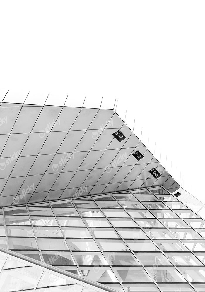 Πίνακας σε Καμβά BLACK AND WHITE ARCHITECTURAL SHARP ANGLES