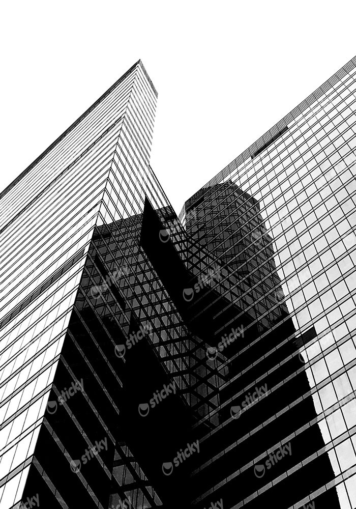 Πίνακας σε Καμβά BLACK AND WHITE ARCHITECTURAL SKYSCRAPERS 11