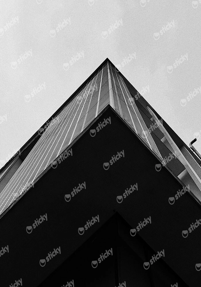 Πίνακας σε Καμβά BLACK AND WHITE ARCHITECTURAL CONTRASTING SHADOWS
