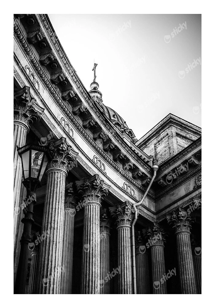 Poster BLACK AND WHITE ARCHITECTURAL CATHEDRAL