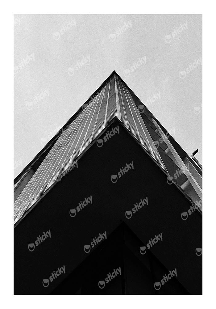 Poster BLACK AND WHITE ARCHITECTURAL CONTRASTING SHADOWS