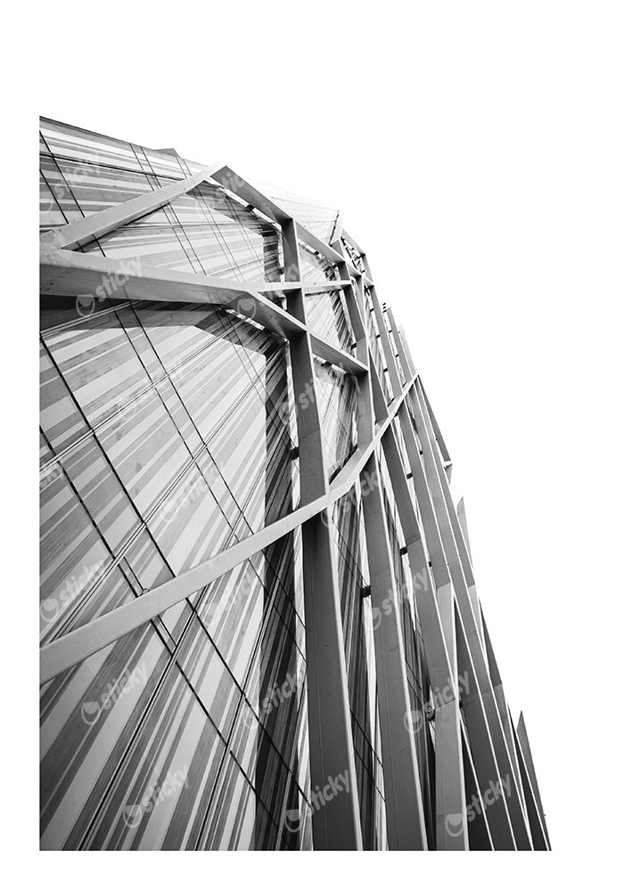 Poster BLACK AND WHITE ARCHITECTURAL DIAGONAL FRAMEWORK