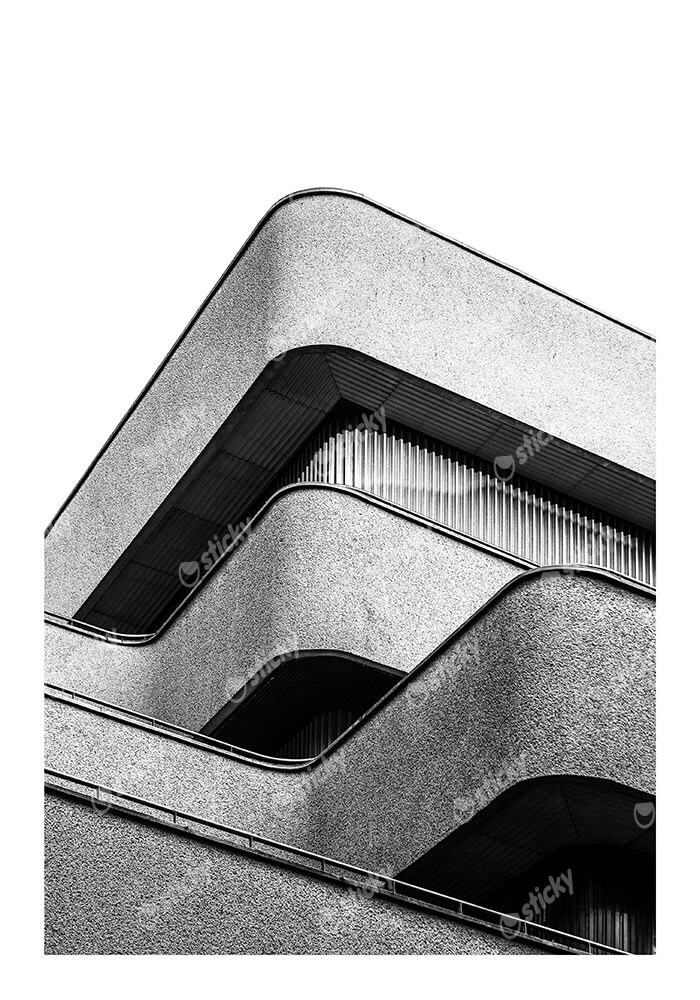 Poster BLACK AND WHITE ARCHITECTURAL FLOWING LINES