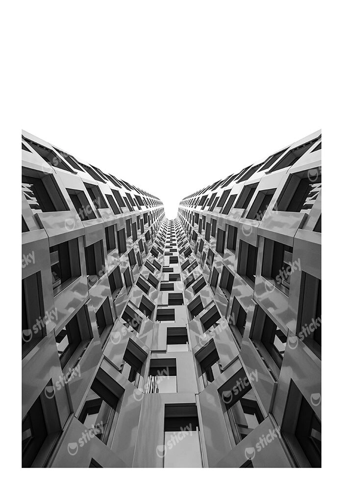 Poster BLACK AND WHITE ARCHITECTURAL GEOMETRIC APARTMENTS 2