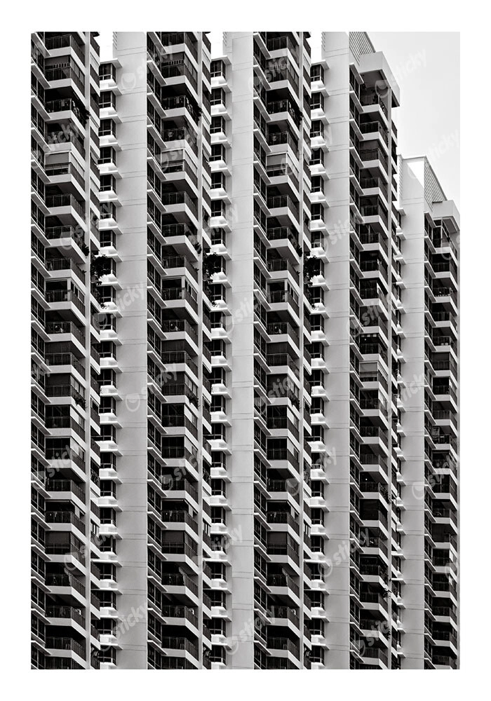 Poster BLACK AND WHITE ARCHITECTURAL GEOMETRIC APARTMENTS 3