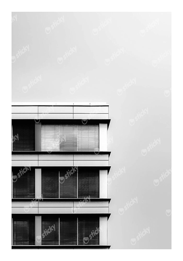 Poster BLACK AND WHITE ARCHITECTURAL GEOMETRIC DETAILS
