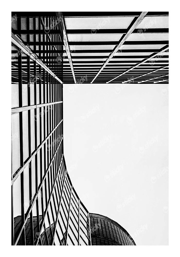 Poster BLACK AND WHITE ARCHITECTURAL GEOMETRIC STRUCTURE 2