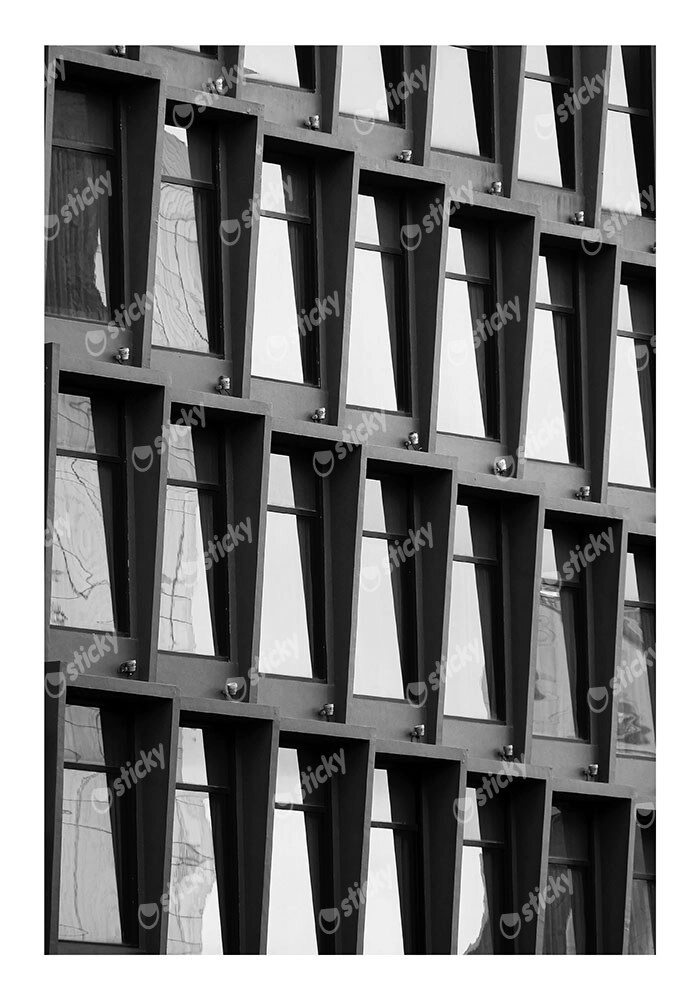 Poster BLACK AND WHITE ARCHITECTURAL GEOMETRIC SUNSHADES
