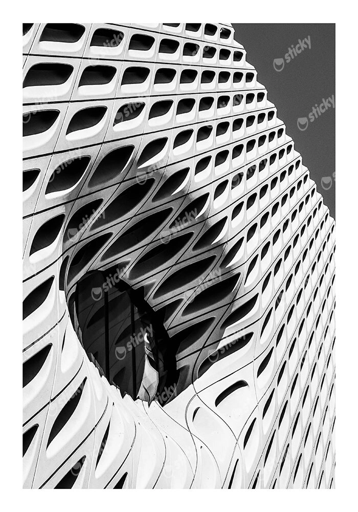 Poster BLACK AND WHITE ARCHITECTURAL HONEYCOMB STRUCTURE