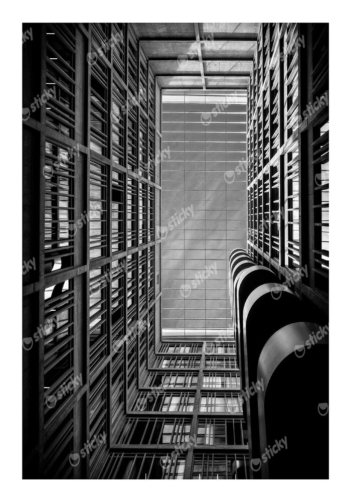 Poster BLACK AND WHITE ARCHITECTURAL INTERIOR PERSPECTIVE