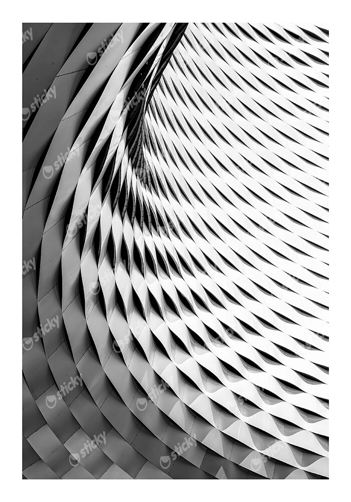 Poster BLACK AND WHITE ARCHITECTURAL INTERWOVEN PATTERN