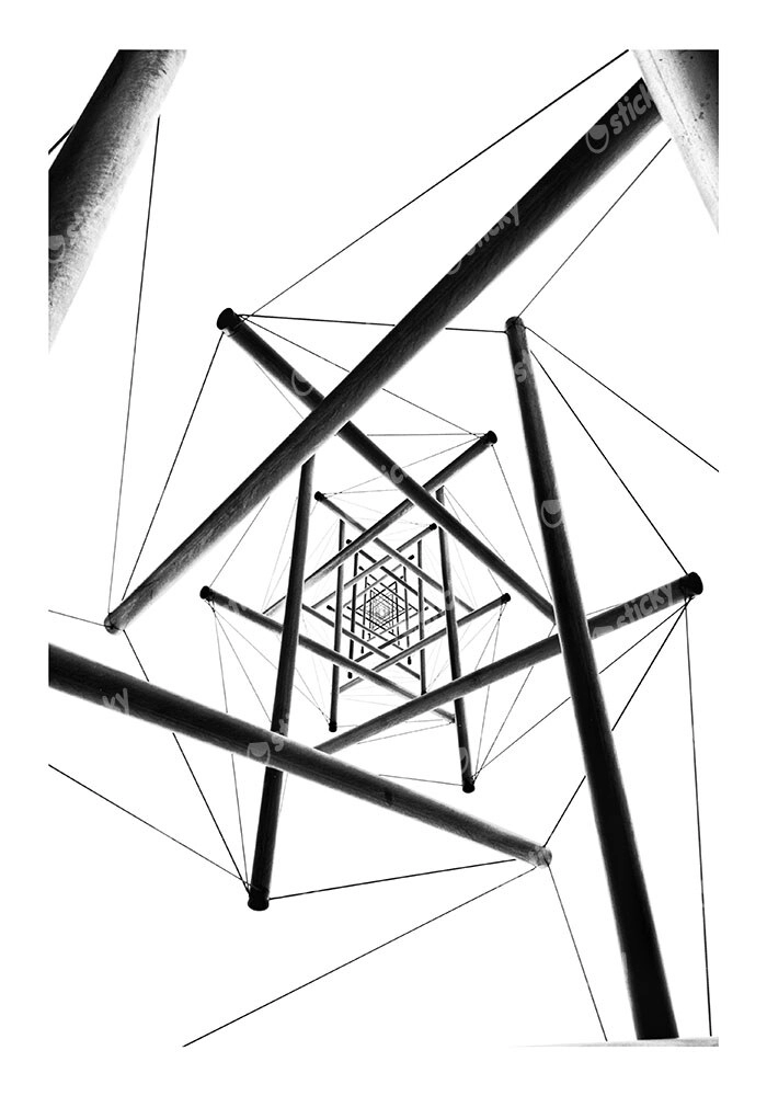 Poster BLACK AND WHITE ARCHITECTURAL KALEIDOSCOPE
