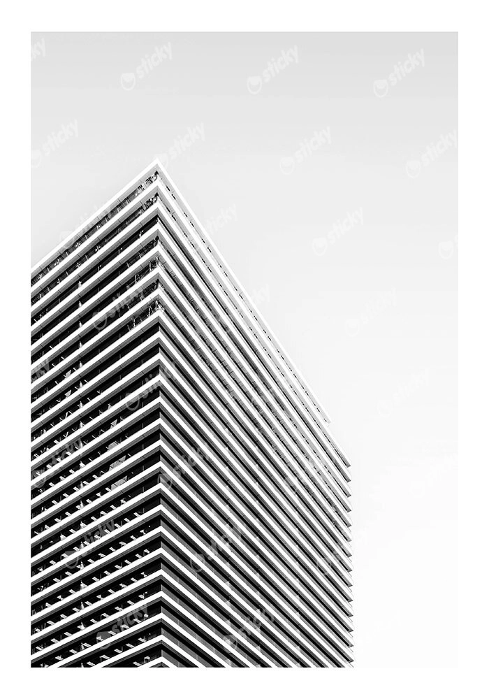 Poster BLACK AND WHITE ARCHITECTURAL MASSIVE TOWER 2