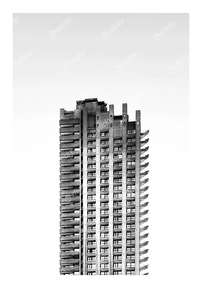 Poster BLACK AND WHITE ARCHITECTURAL MASSIVE TOWER