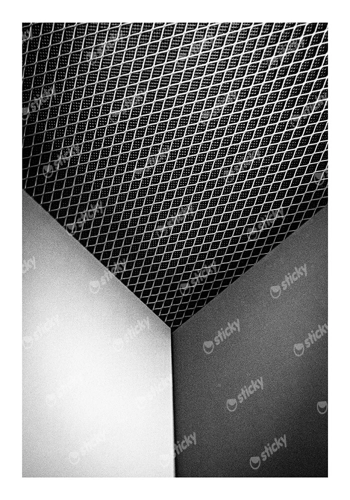Poster BLACK AND WHITE ARCHITECTURAL MODERN GEOMETRIC PATTERN