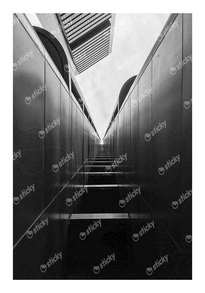 Poster BLACK AND WHITE ARCHITECTURAL MODERN HALLHAY
